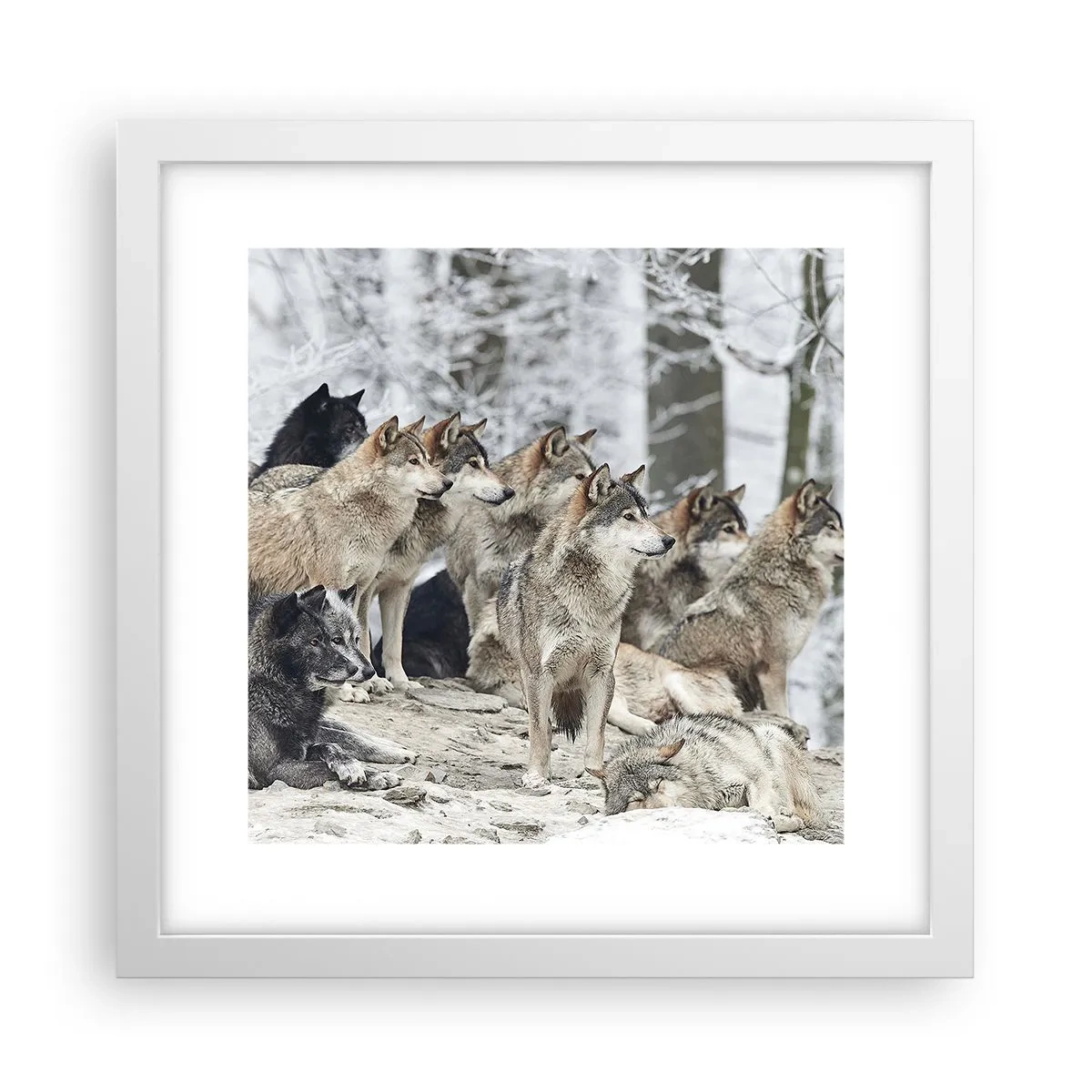 Poster in een witte lijst - Familie en vrienden - 30x30 cm