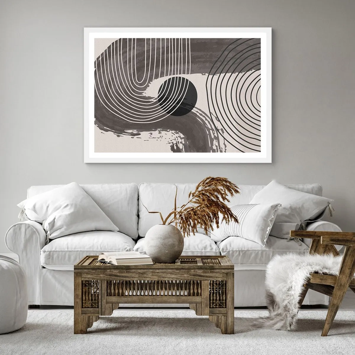 Poster in een witte lijst - Het ovaal wint - 60x60 cm