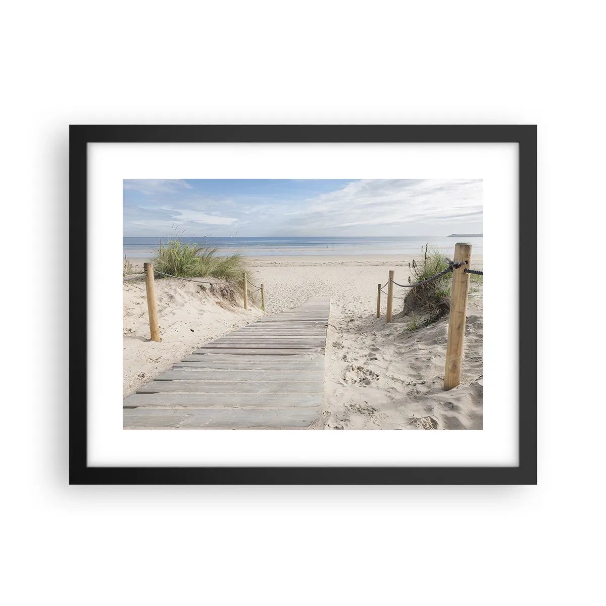 Poster in een zwarte lijst - naar de horizon - 40x30 cm