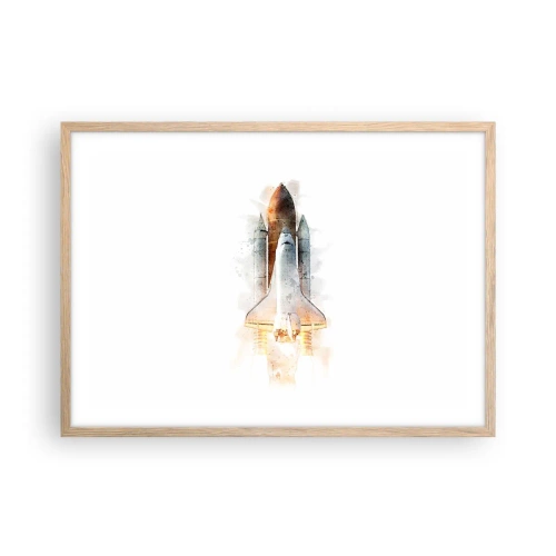 Een poster in een licht eiken lijst - Ontdekkingsreizigers, aan de slag - 70x50 cm