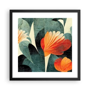 Poster in een zwarte lijst - De hitte van de tropen en de koelte van het groen - 40x40 cm