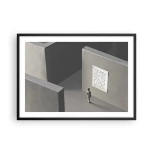 Poster in een zwarte lijst - Maar waar ben ik? - 70x50 cm