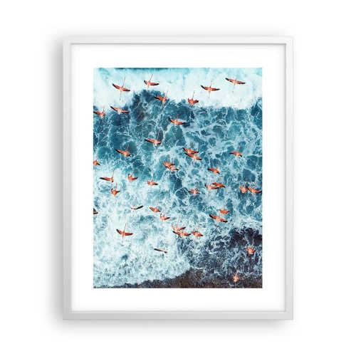 Poster in een witte lijst - De kustparade - 40x50 cm