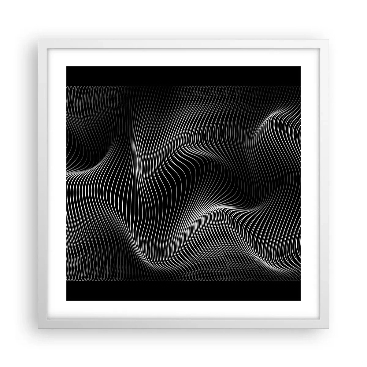 Poster in een witte lijst - Dans van licht in de ruimte - 50x50 cm