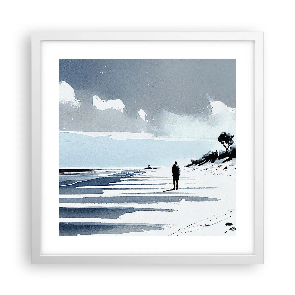 Poster in een witte lijst - Alleen - 40x40 cm