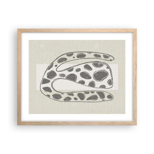 Een poster in een licht eiken lijst - Een vreemd wezen - 50x40 cm