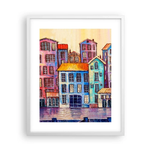 Poster in een witte lijst - Een stad als uit een sprookje - 40x50 cm