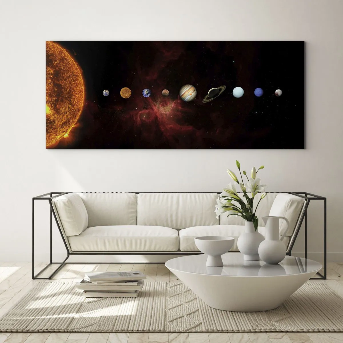 Schilderen op glas - Onze buurt - 160x50 cm