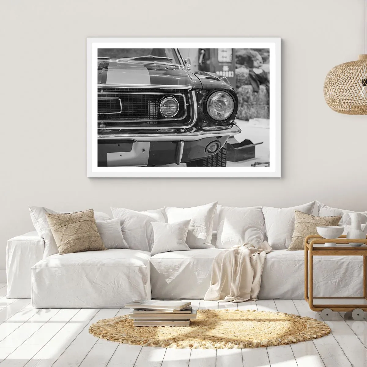 Poster in een witte lijst - Hard rijden - 91x61 cm