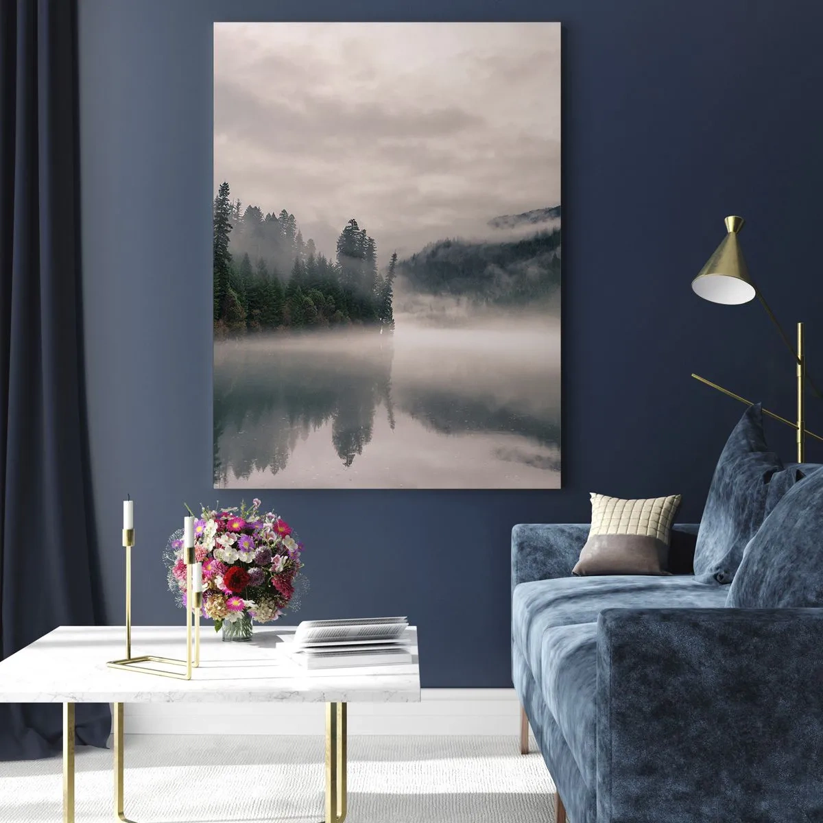 Schilderen op glas - In reflectie, in de mist - 50x70 cm