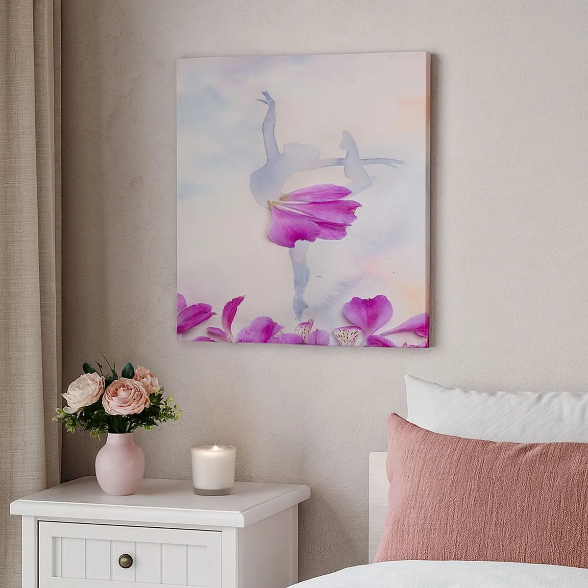 Schilderen op canvas - Delicaat als een bloem - 30x30 cm