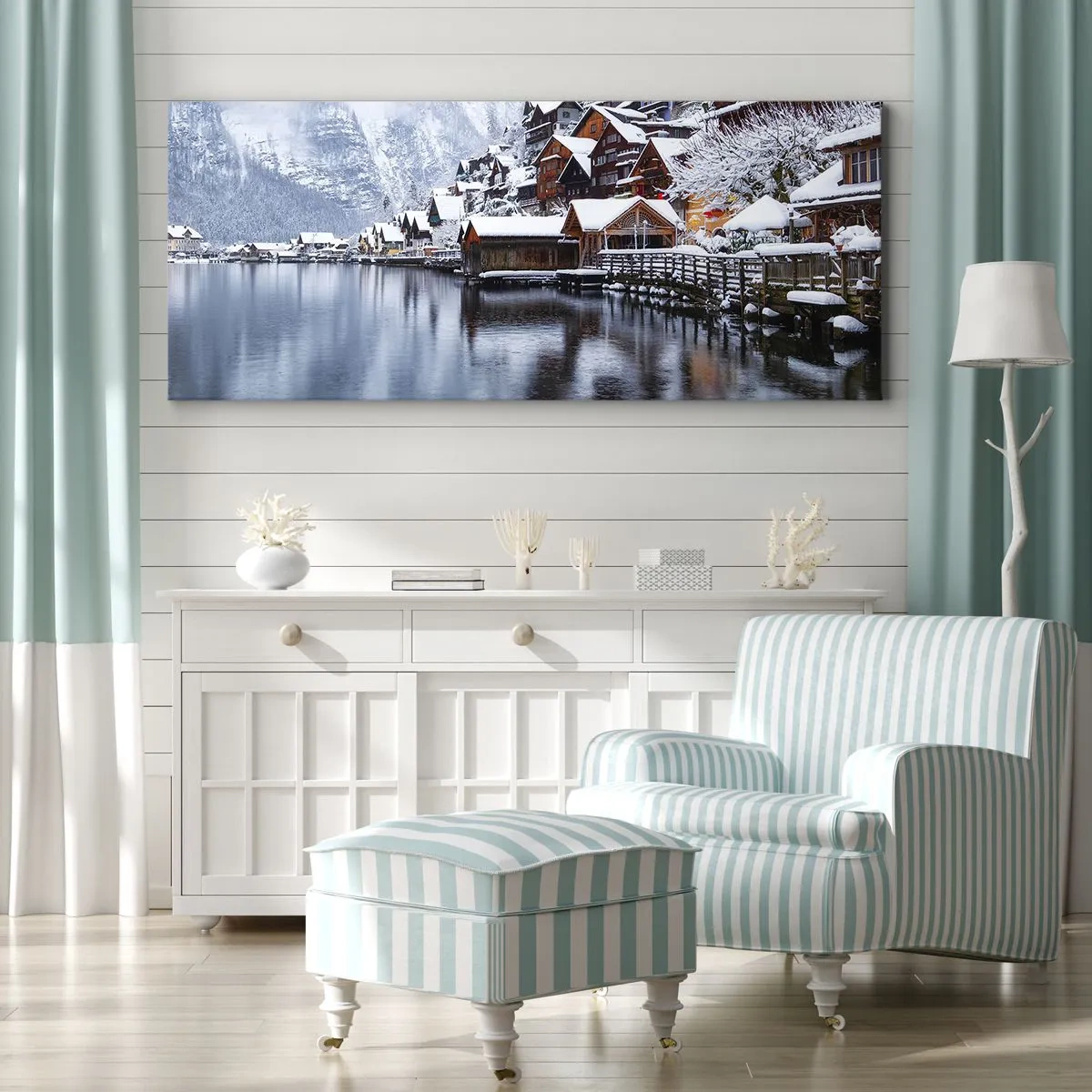 Schilderen op canvas - In winterdecoratie - 90x30 cm