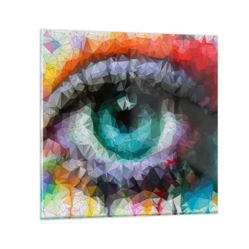 Schilderen op glas - Kristallijne gloed van de ogen - 30x30 cm
