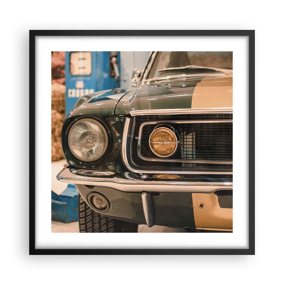 Poster in een zwarte lijst - Ontmoeting met een legende - 50x50 cm