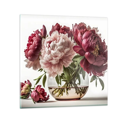 Schilderen op glas - In volle bloei van schoonheid - 60x60 cm