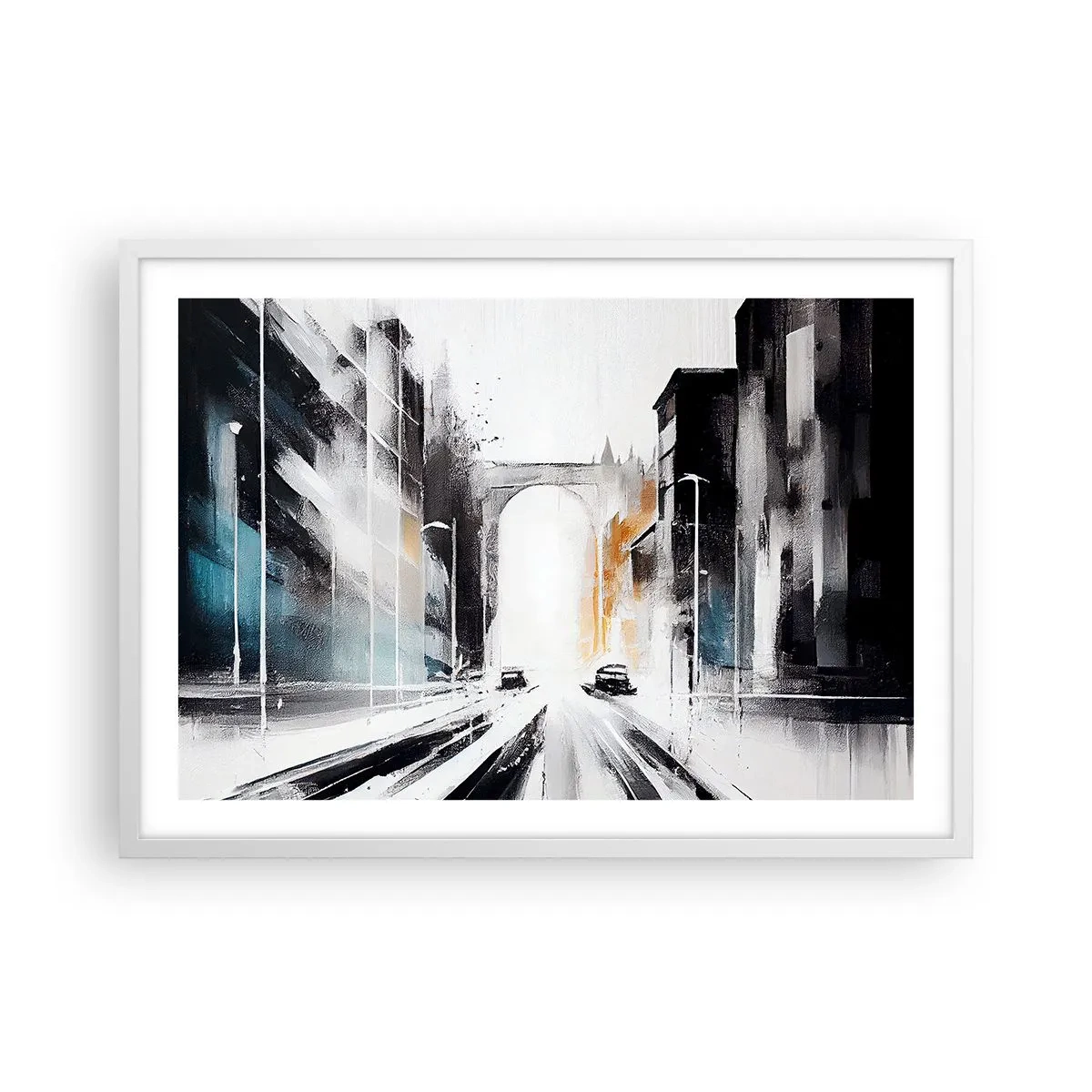 Poster in een witte lijst - Stadsstudie: architectuur en beweging - 70x50 cm