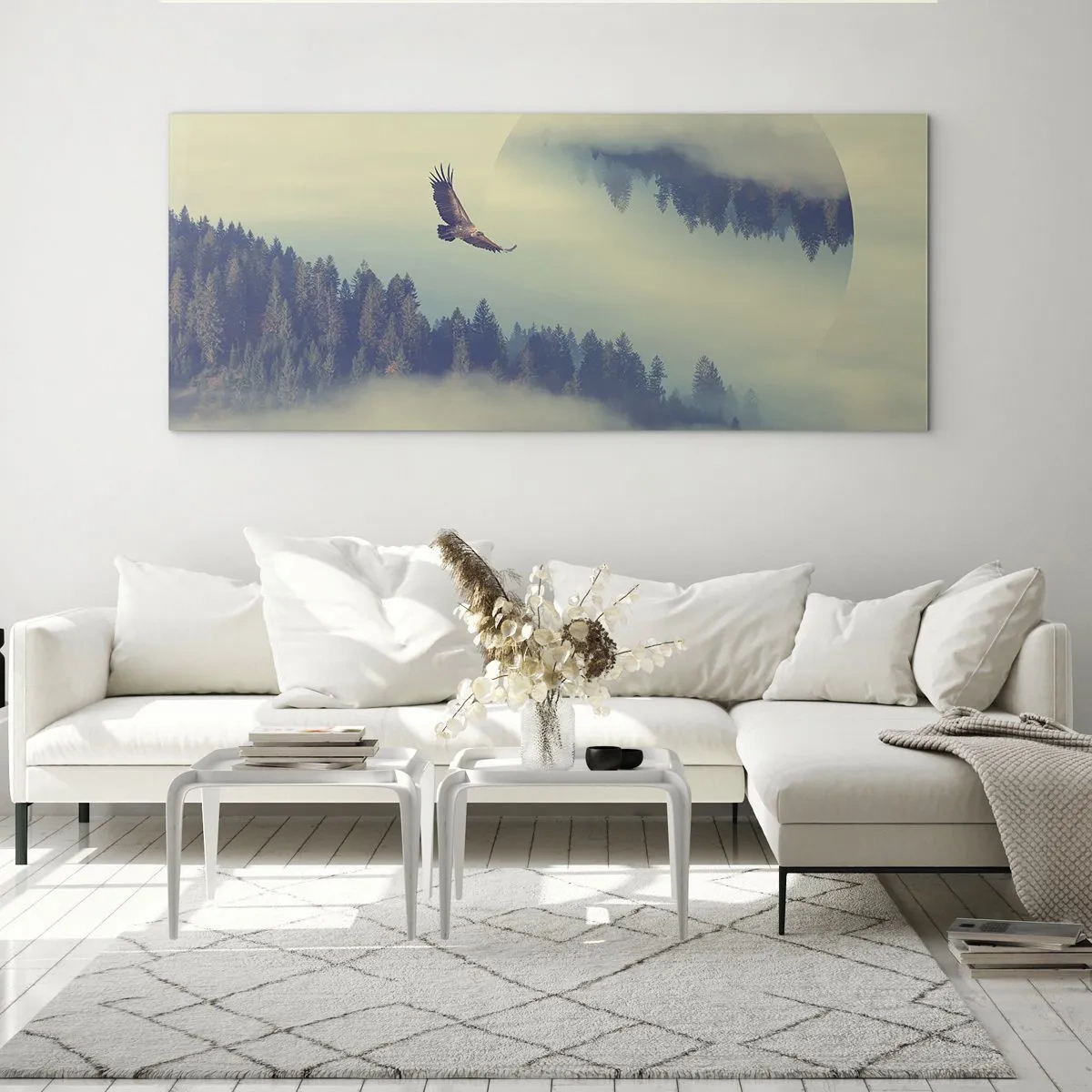 Schilderen op glas - Ik zag de schaduw van een adelaar - 120x50 cm
