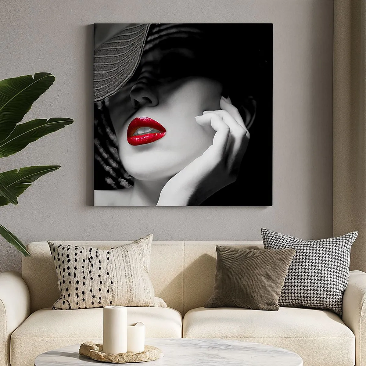 Schilderen op canvas - Een studie in scharlaken - 30x30 cm