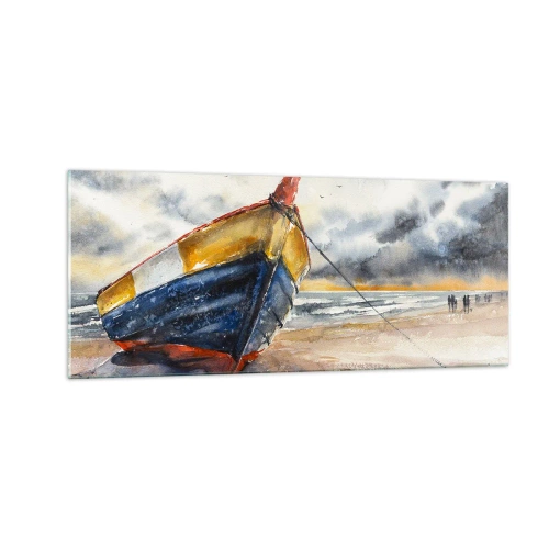 Schilderen op glas - Rust aan de kust - 100x40 cm
