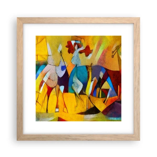 Een poster in een licht eiken lijst - Zon - leven - vreugde - 30x30 cm