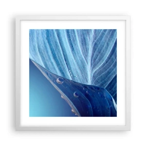 Poster in een witte lijst - Verborgen druppels blauw - 40x40 cm