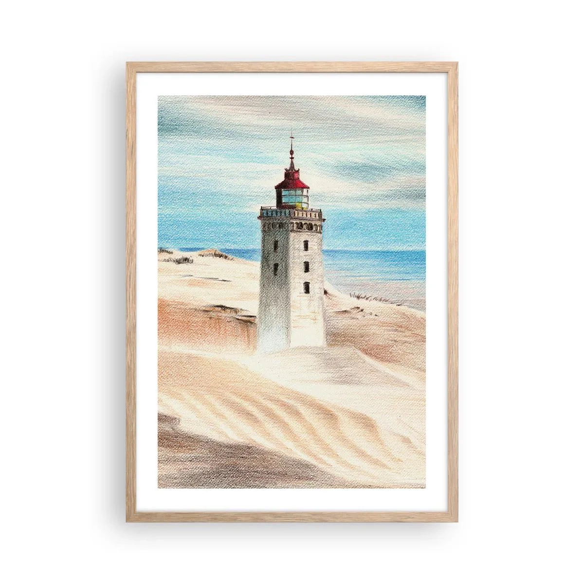 Een poster in een licht eiken lijst - Altijd staren naar de zee - 50x70 cm