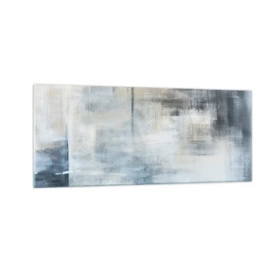Schilderen op glas - Achter het blauwe gordijn - 100x40 cm