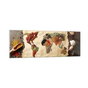 Schilderen op glas - Alle smaken van de wereld - 90x30 cm