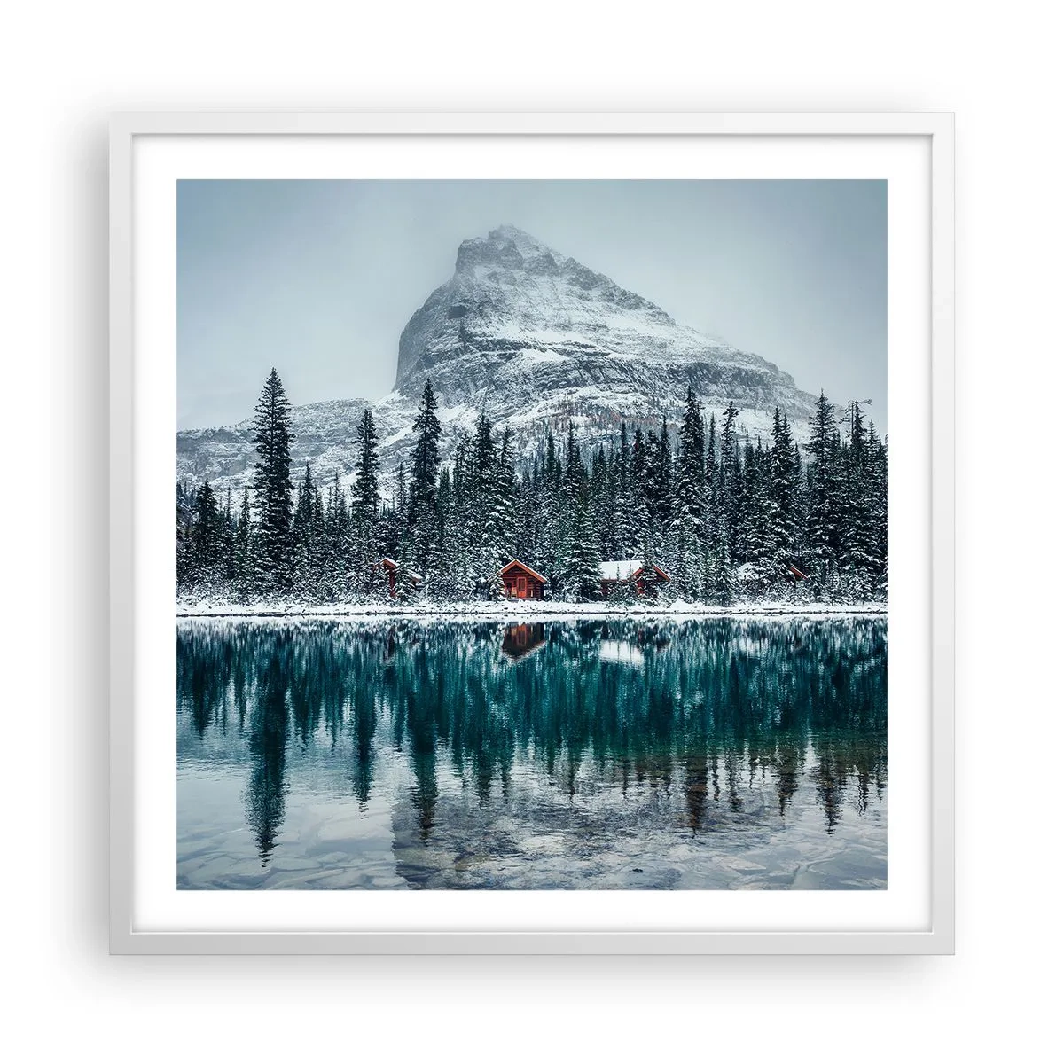 Poster in een witte lijst - Canadese stilte - 60x60 cm