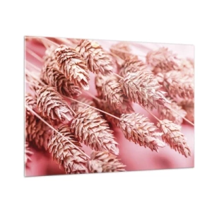 Schilderen op glas - Een bloemencascade in roze - 100x70 cm