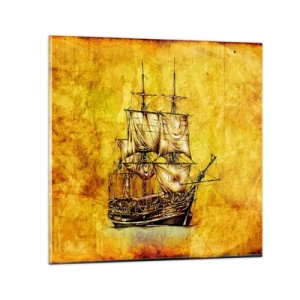 Schilderen op glas - Richting Tortuga! - 30x30 cm