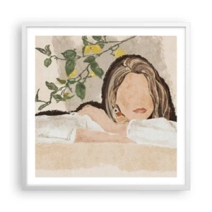 Poster in een witte lijst - Zuidelijke schoonheid - 60x60 cm