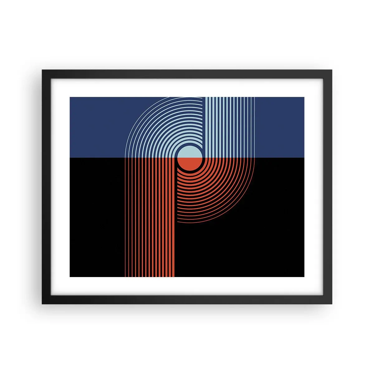 Poster in een zwarte lijst - In een geometrische omhelzing - 50x40 cm