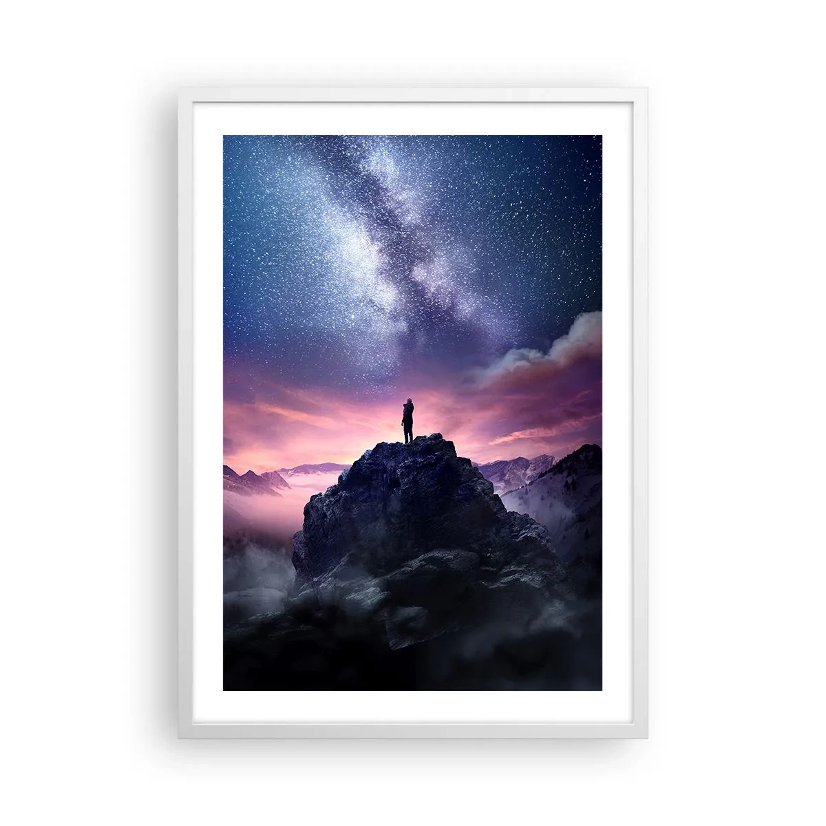 Poster in een witte lijst - En hij voelde het leven - 50x70 cm