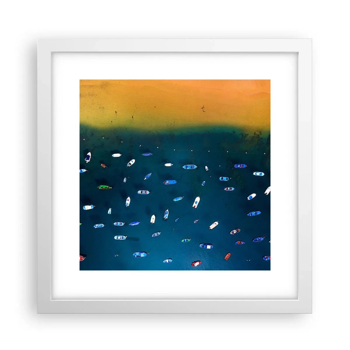 Poster in een witte lijst - Vakantie spel - 30x30 cm