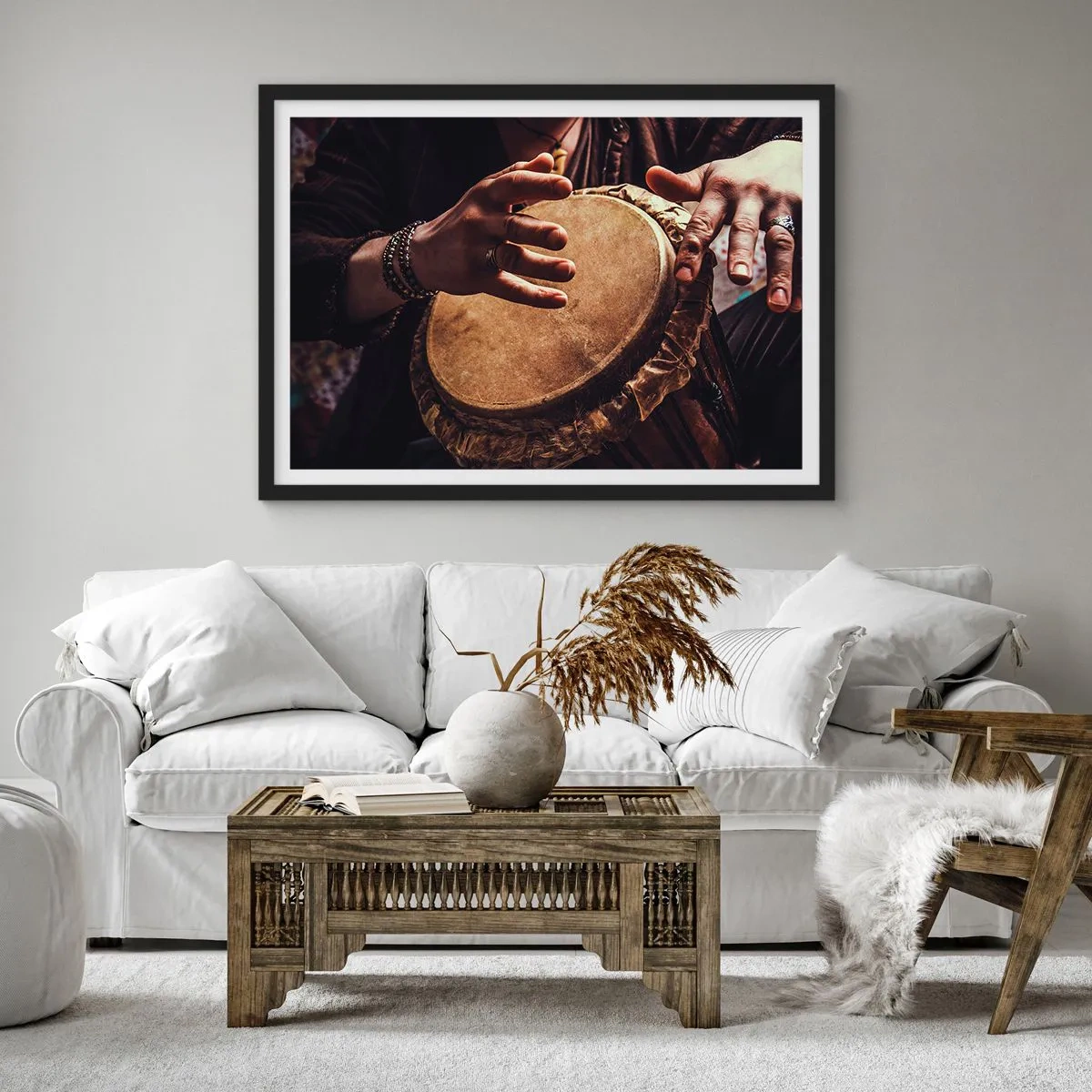 Poster in een zwarte lijst - Op het ritme van het hart - 70x50 cm