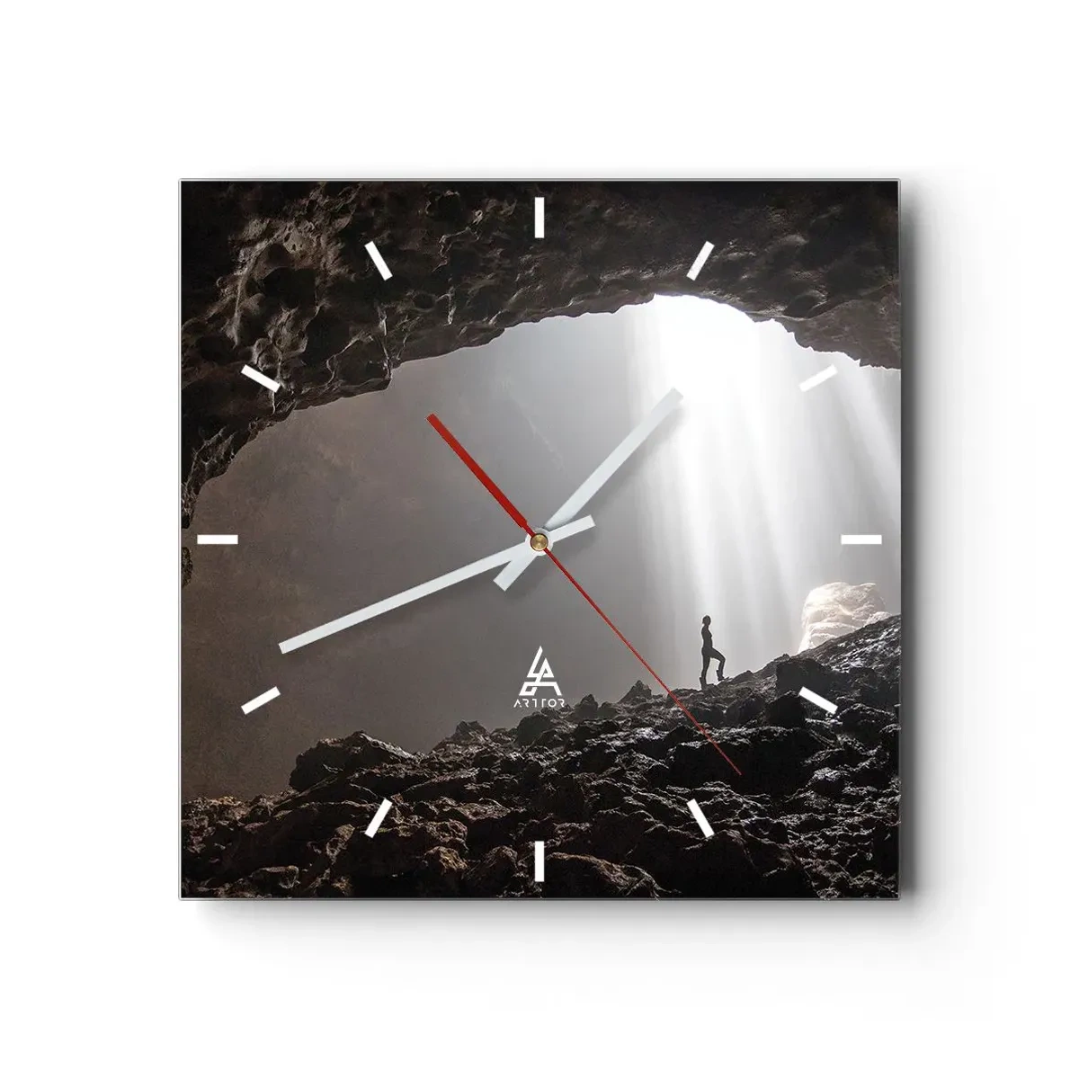 Wandklok - Klok - De lichtgevende grot - 30x30 cm