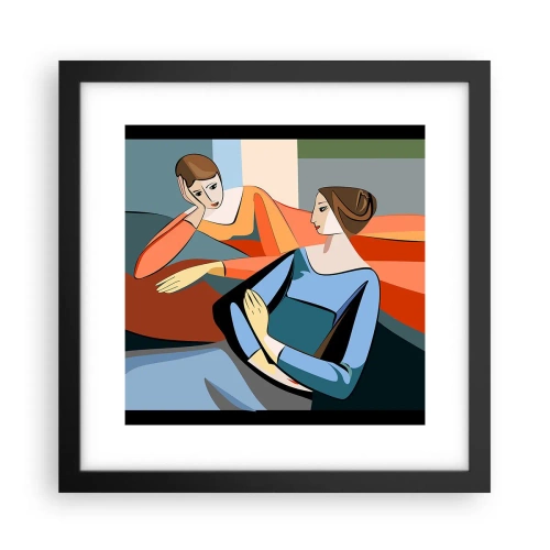 Poster in een zwarte lijst - Een moment van vertrouwen - 30x30 cm