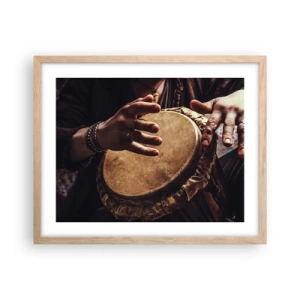 Een poster in een licht eiken lijst - Op het ritme van het hart - 50x40 cm