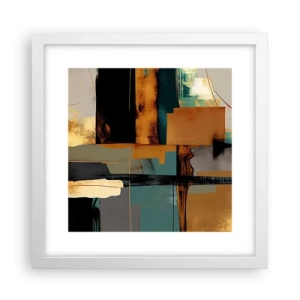 Poster in een witte lijst - Abstractie – licht en schaduw - 30x30 cm