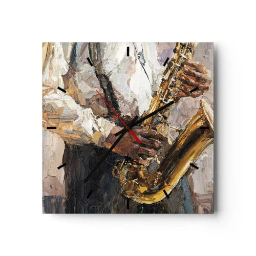 Wandklok - Klok - Tijd om te solo te spelen - 30x30 cm
