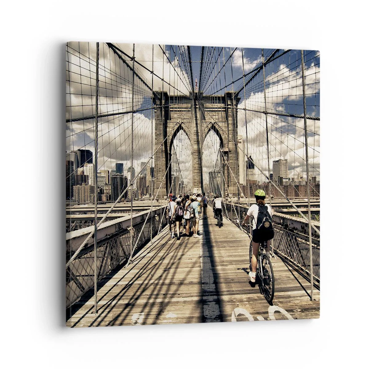 Schilderen op canvas - Midden in het hart van de stad - 40x40 cm