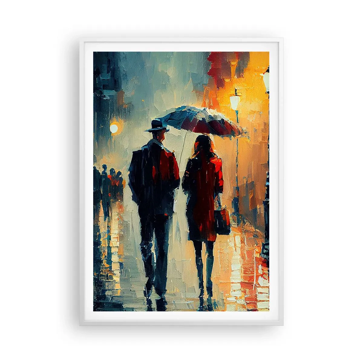 Poster in een witte lijst - Stedelijk love strory - 70x100 cm