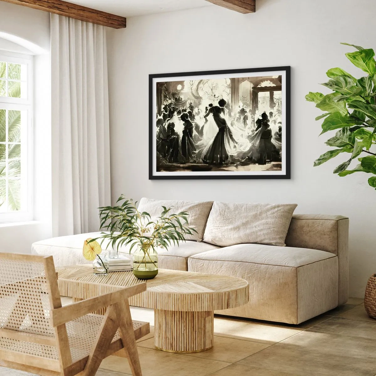 Poster in een zwarte lijst - De grote maskerade - 50x40 cm