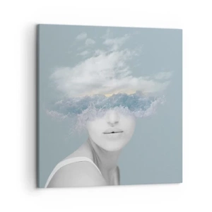 Schilderen op canvas - Met hoofd in de wolken - 50x50 cm