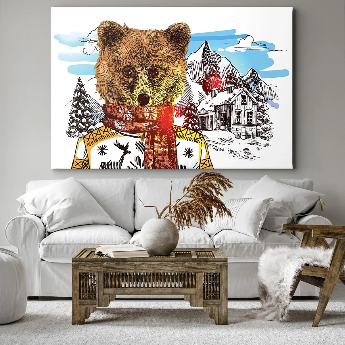 Schilderen op canvas - De berenhut - 120x80 cm