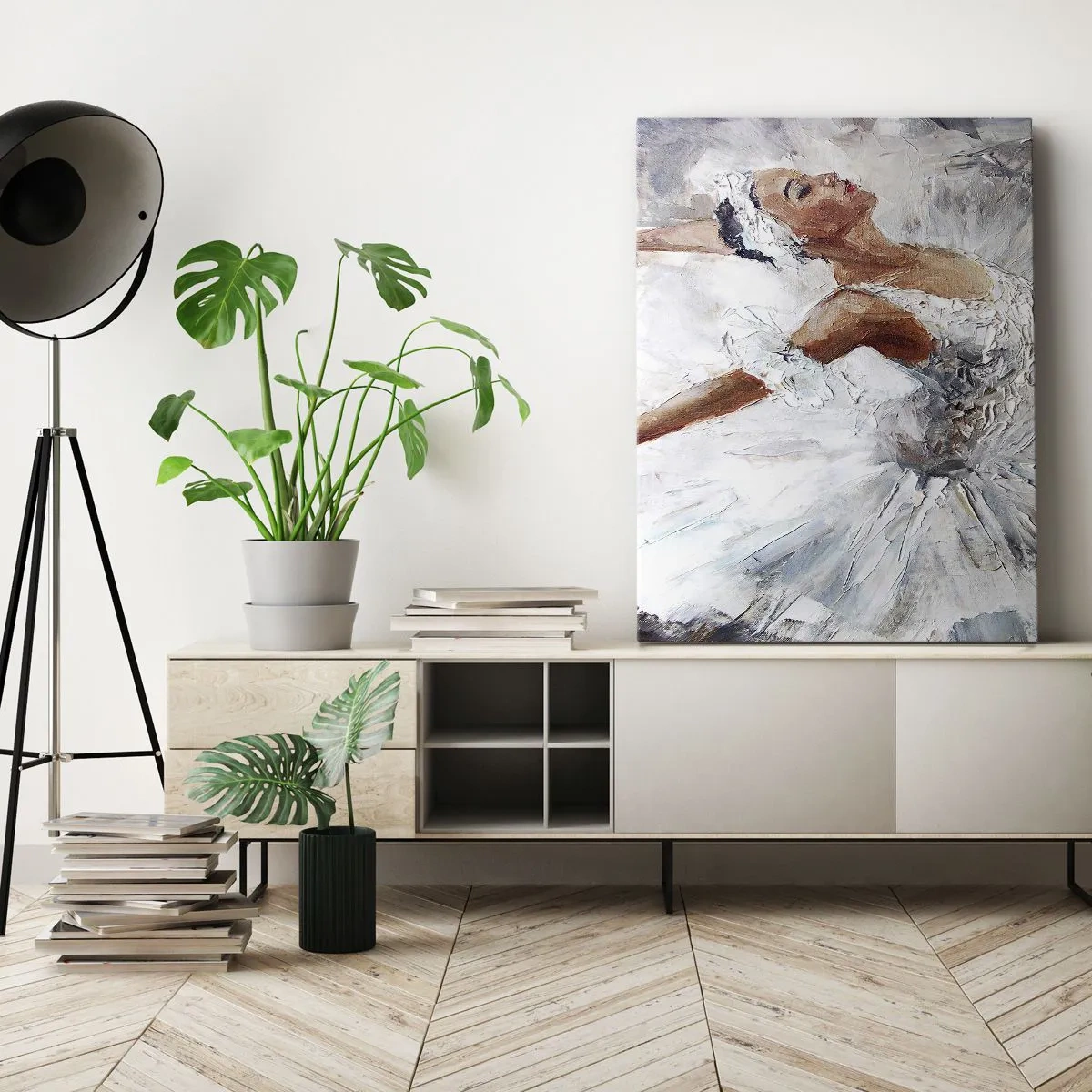 Schilderen op canvas - Delicaat en licht als tule - 65x120 cm
