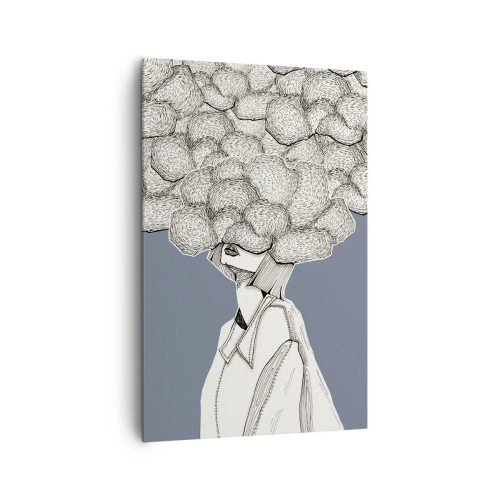 Schilderen op canvas - Met hoofd in de wolken - 80x120 cm