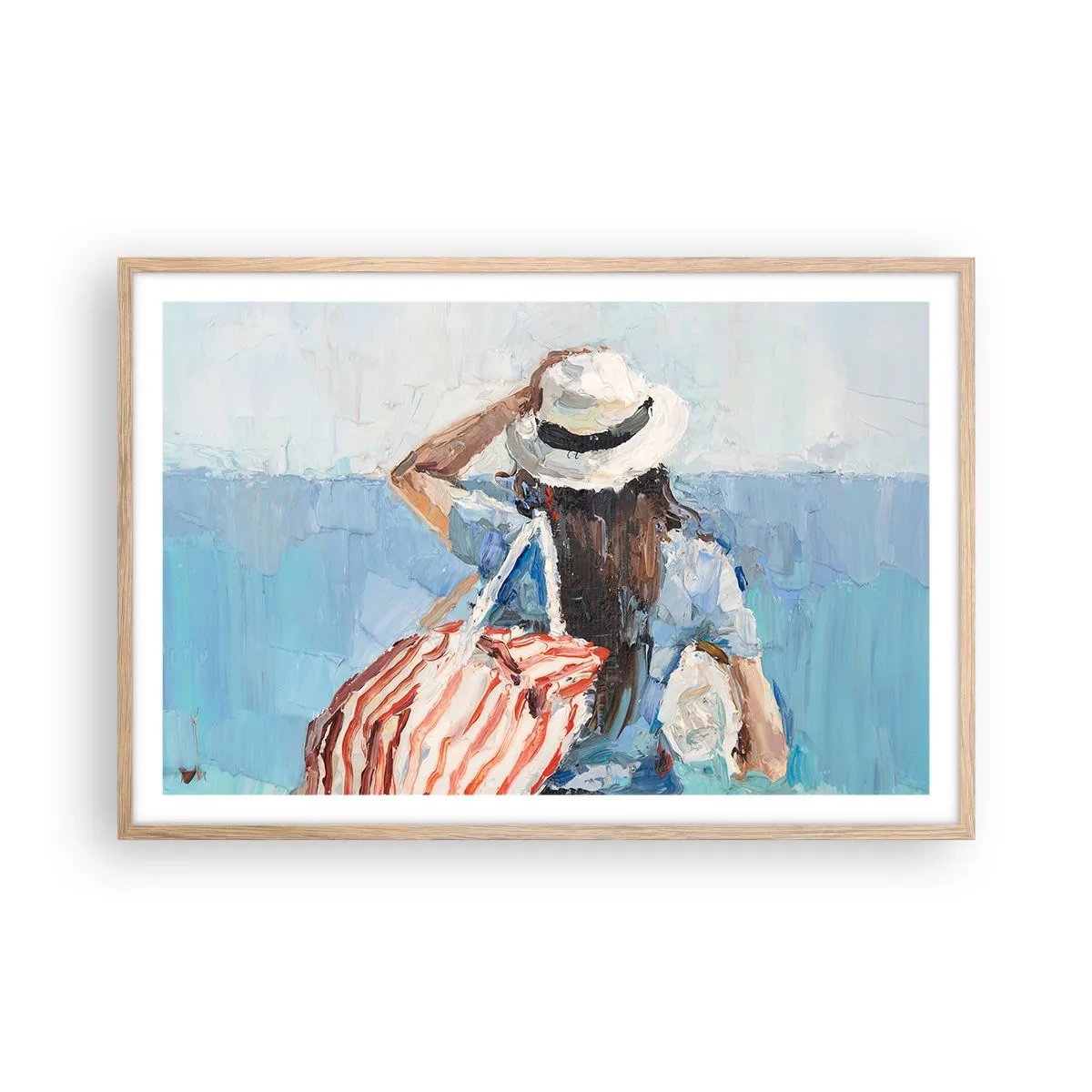 Een poster in een licht eiken lijst - Welkom bij je vakantie - 91x61 cm