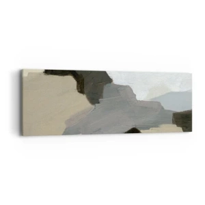 Schilderen op canvas - Abstractie: het kruispunt van grijs - 90x30 cm